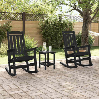 Sedia a dondolo da giardino 3 pcs Nero 38 x 38 x 46cm Plastica