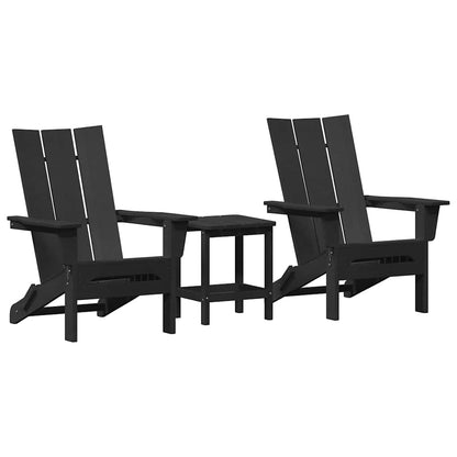 Mobili da lounge da giardino 3 pcs Nero 38 x 38 x 46cm Plastica