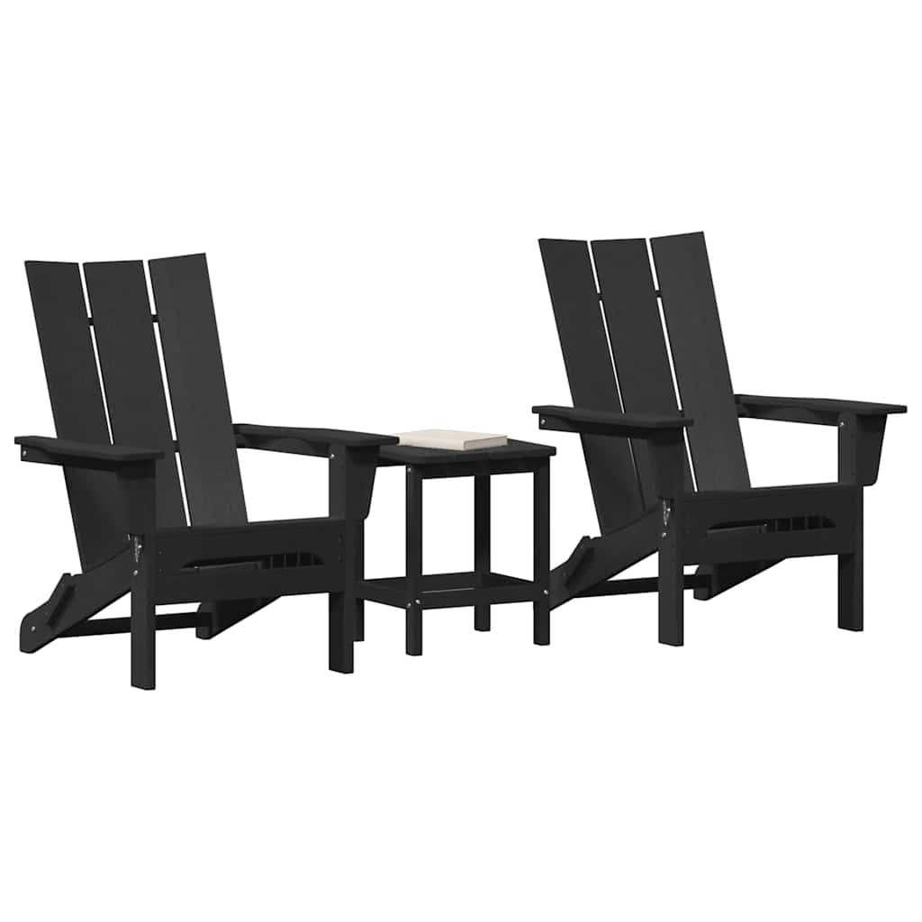 Mobili da lounge da giardino 3 pcs Nero 38 x 38 x 46cm Plastica