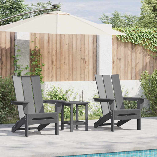 Sedia da Giardino 3 pcs Grigio chiaro 80.5 x 74.5 x 92 cm