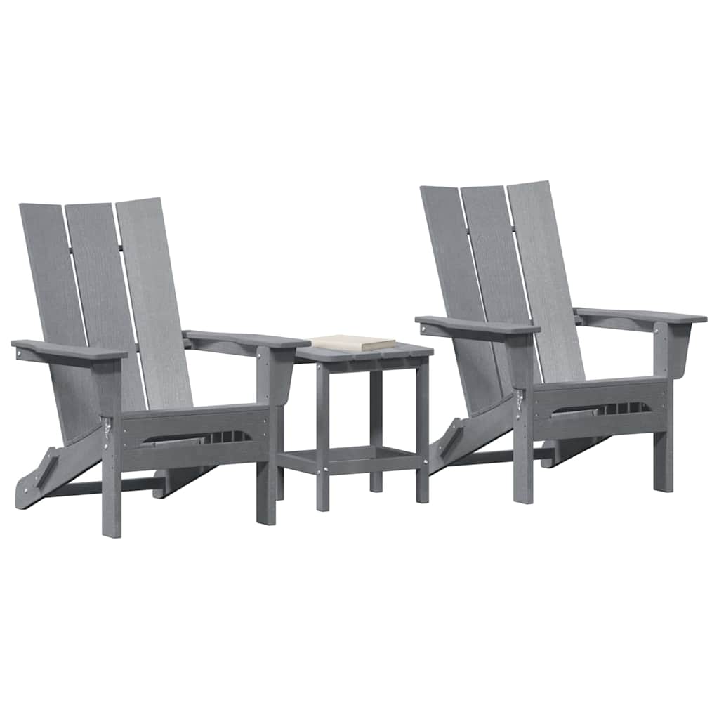 Sedia da Giardino 3 pcs Grigio chiaro 80.5 x 74.5 x 92 cm