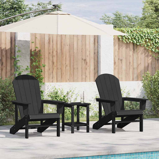 Sedia da Giardino 2 pcs Nero 82 x 74 x 92 cm Polietilene