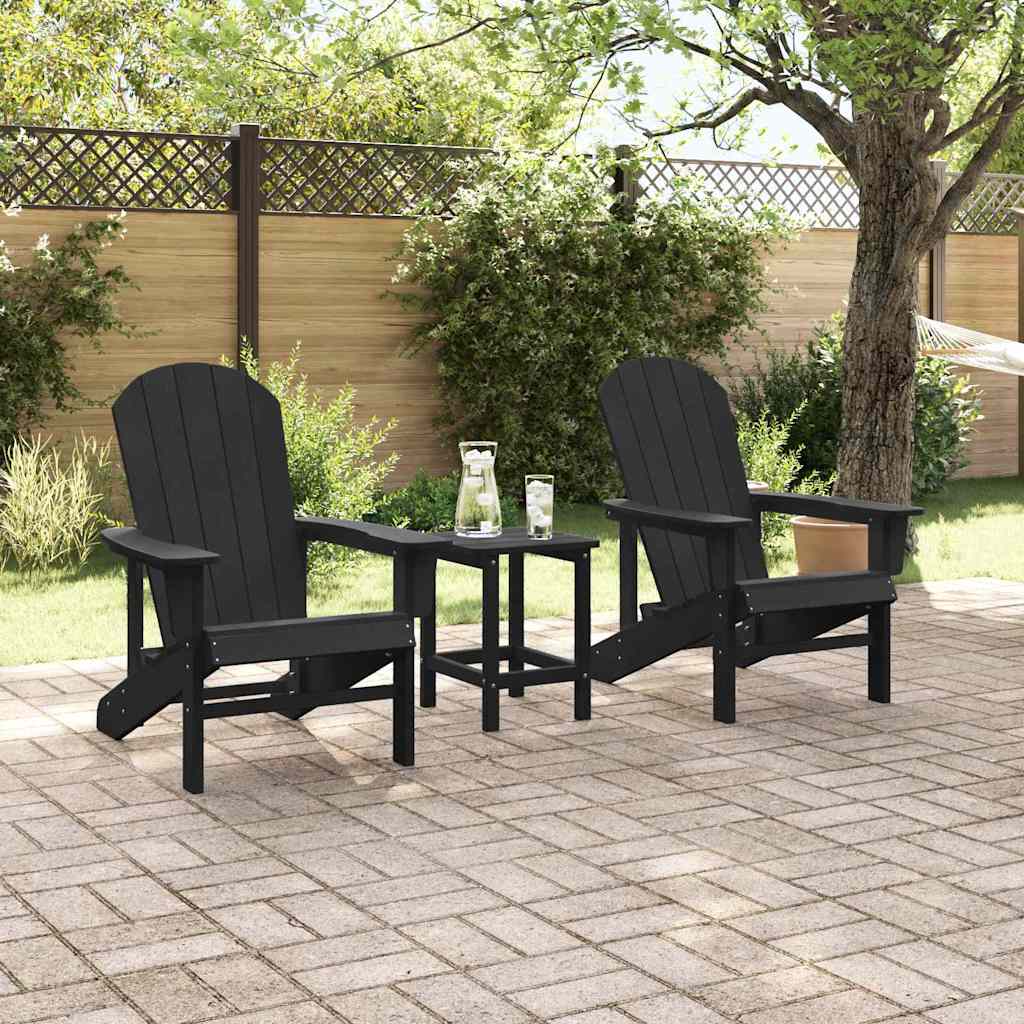 Sedia da Giardino 2 pcs Nero 82 x 74 x 92 cm Polietilene