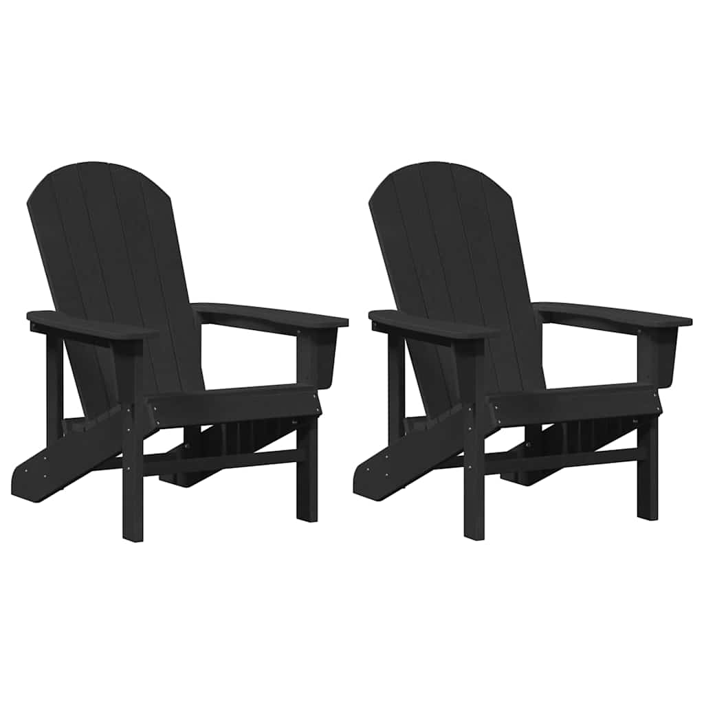 Sedia da Giardino 2 pcs Nero 82 x 74 x 92 cm Polietilene | homemem39