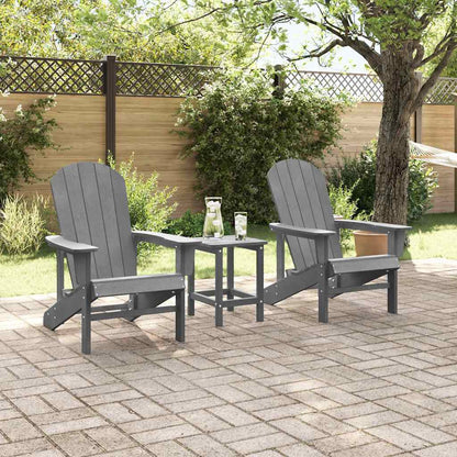 Sedia da Giardino 3 pcs Grigio chiaro Polietilene