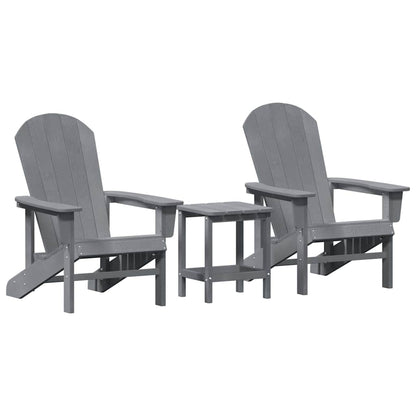 Sedia da Giardino 3 pcs Grigio chiaro Polietilene