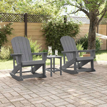 Sdraio Rocking Adirondack 2 pcs Grigio chiaro HDPE