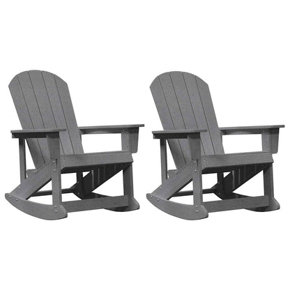 Sdraio Rocking Adirondack 2 pcs Grigio chiaro HDPE