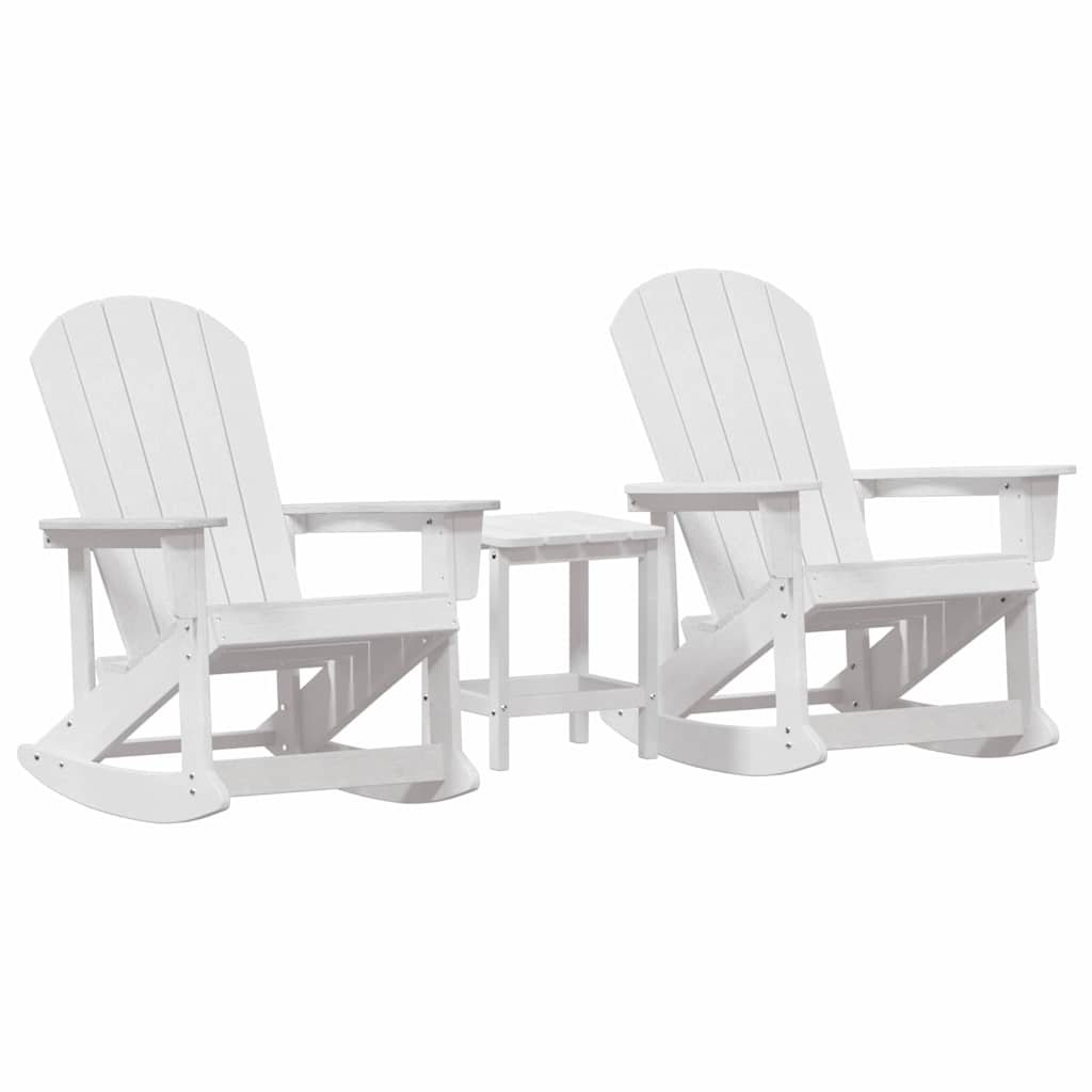 Set Lounge da Giardino 3 pcs Bianco HDPE