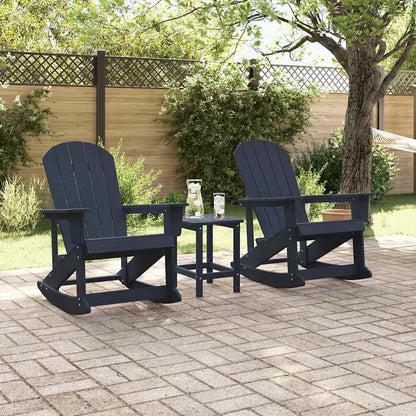 Set Lounge da Giardino 3 pcs Blu navy HDPE
