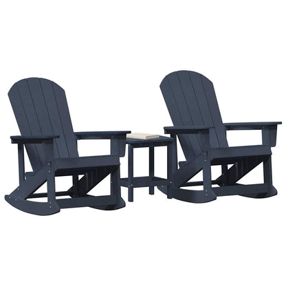 Set Lounge da Giardino 3 pcs Blu marino HDPE