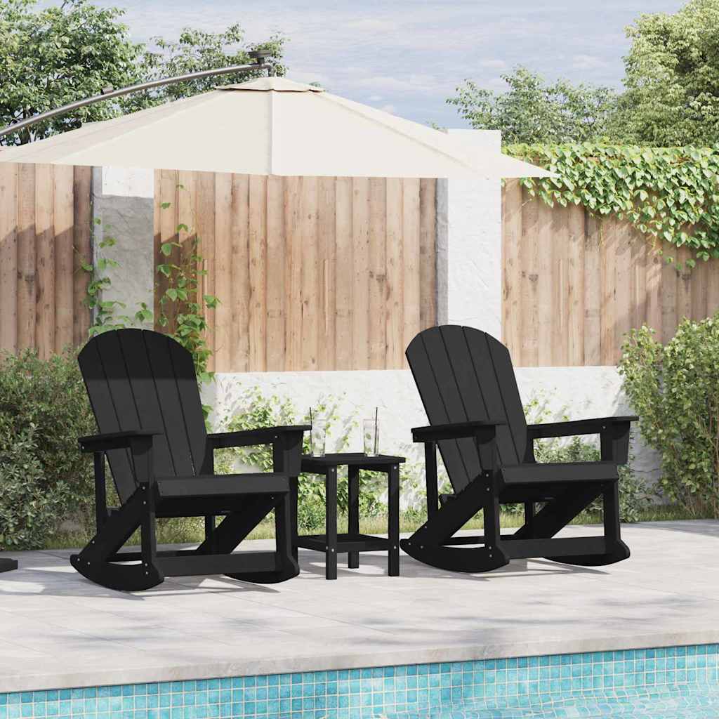 Set Lounge da Giardino 3 pcs Nero HDPE
