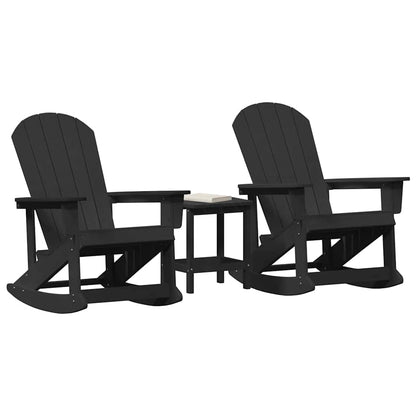 Set Lounge da Giardino 3 pcs Nero HDPE