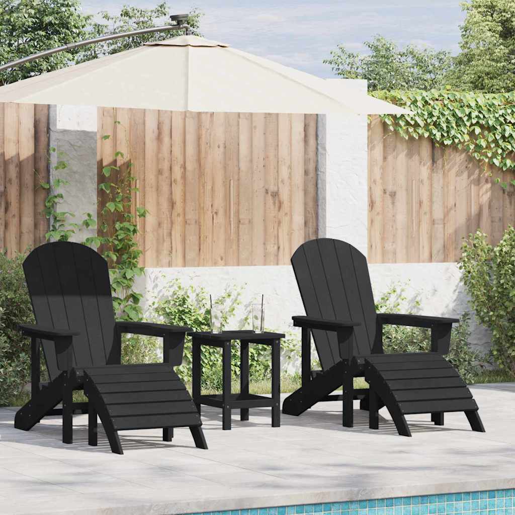 Mobili da lounge da giardino 2 pcs Nero 74 x 82 x 90cm Plastica