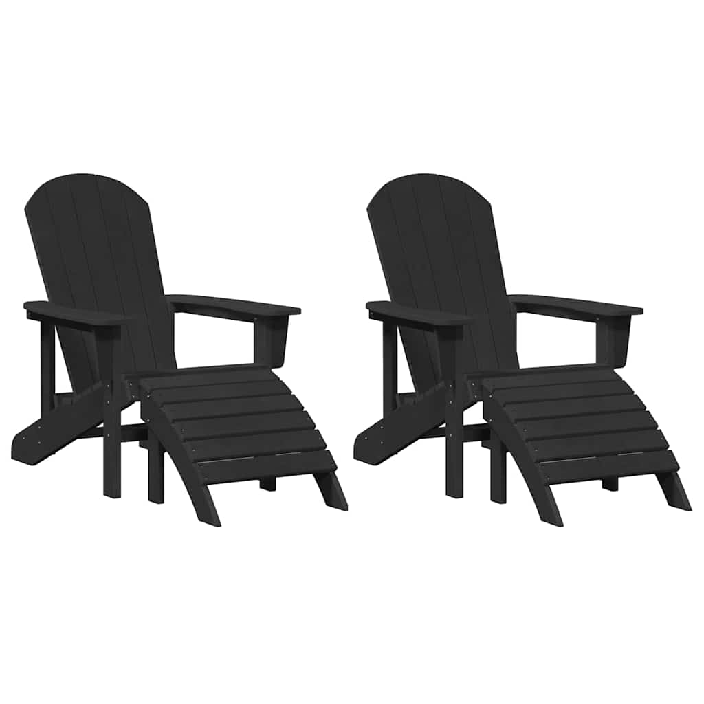 Mobili da lounge da giardino 2 pcs Nero 74 x 82 x 90cm Plastica