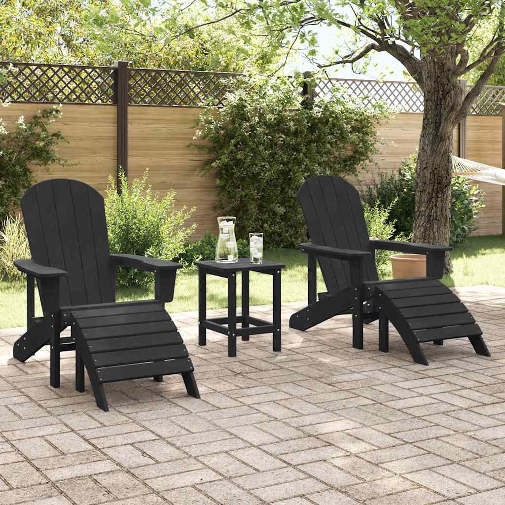 Mobili da lounge da giardino 3 pcs Nero 38 x 38 x 46cm Plastica