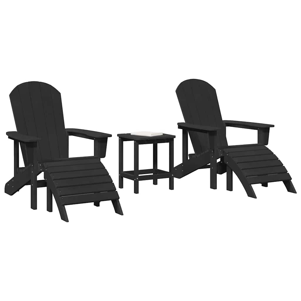 Mobili da lounge da giardino 3 pcs Nero 38 x 38 x 46cm Plastica