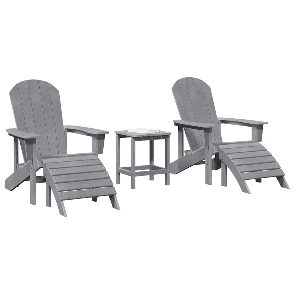 Sedia da Giardino 3 pcs Grigio chiaro Polietilene | homemem39