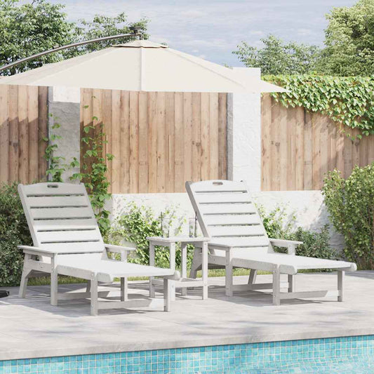 Mobili da lounge da giardino 2 pcs Bianco 53 x 195.5 x 30cm