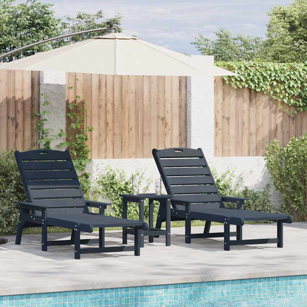 Mobili da lounge da giardino 2 pcs Navy 53 x 195.5 x 30cm