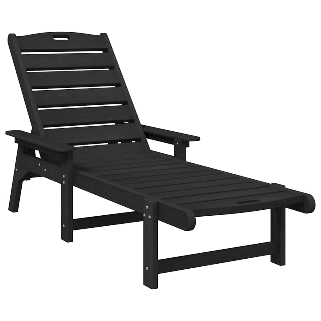 Mobili da lounge da giardino 2 pcs Nero 53 x 195.5 x 30cm