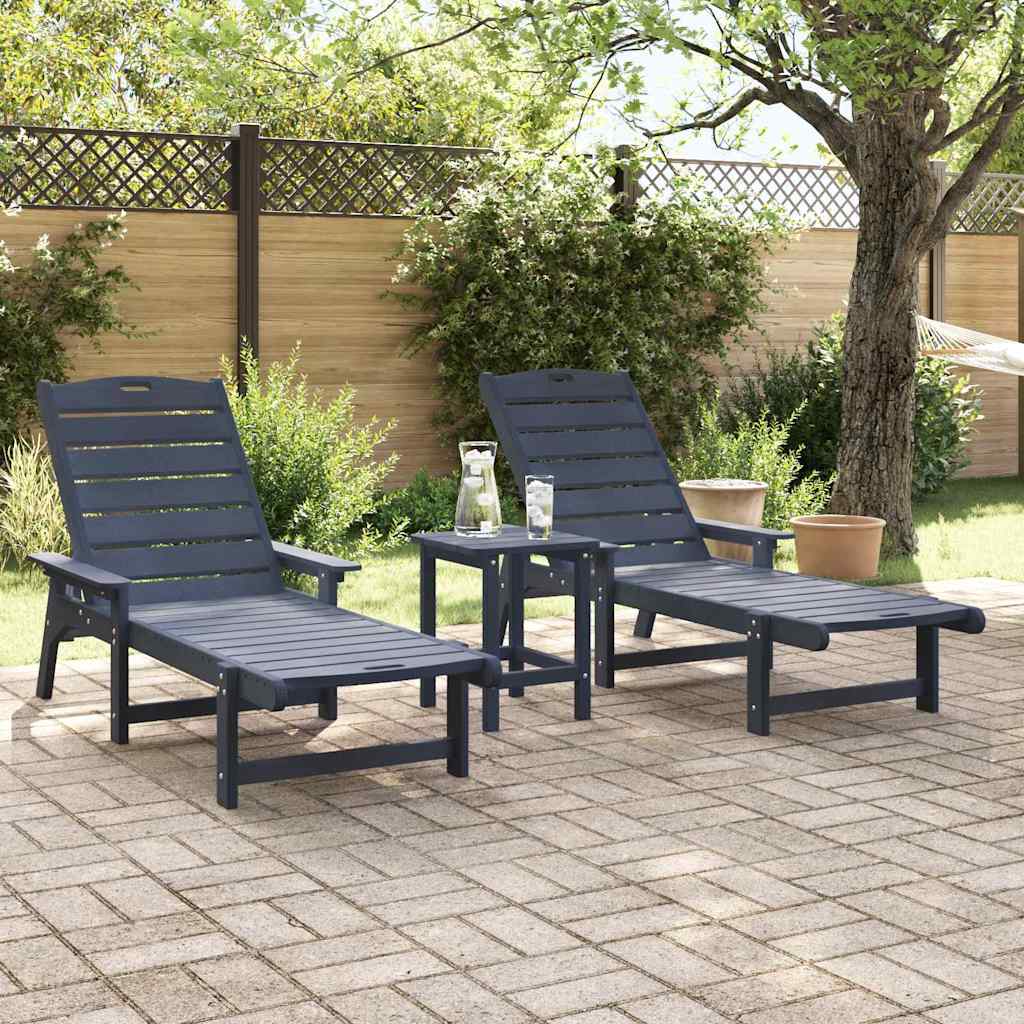 Mobili da lounge da giardino 3 pcs Navy 38 x 38 x 46cm