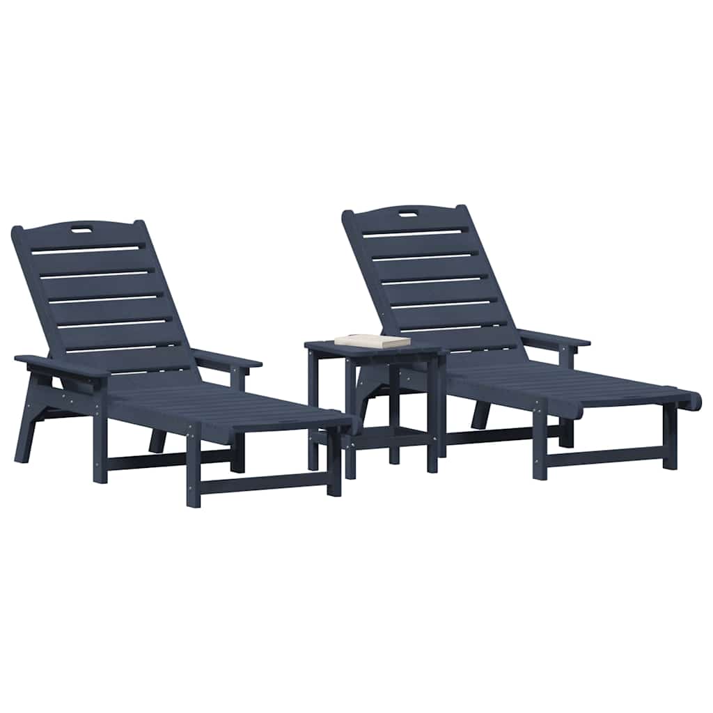 Mobili da lounge da giardino 3 pcs Navy 38 x 38 x 46cm