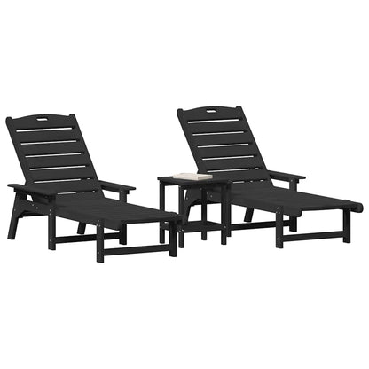 Mobili da lounge da giardino 3 pcs Nero 38 x 38 x 46cm