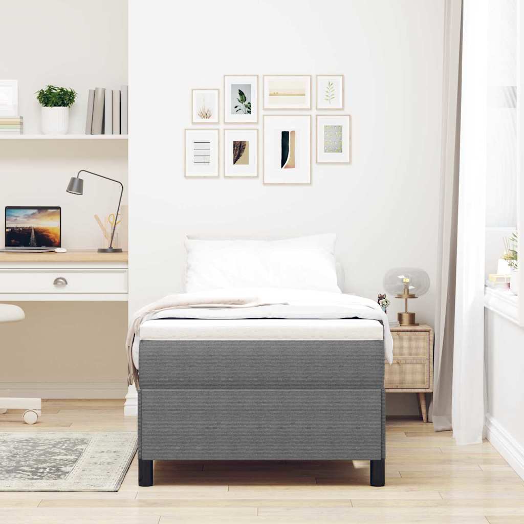 Letto a molle Grigio chiaro 80 x 200 cm Tessuto in Cords | homemem39