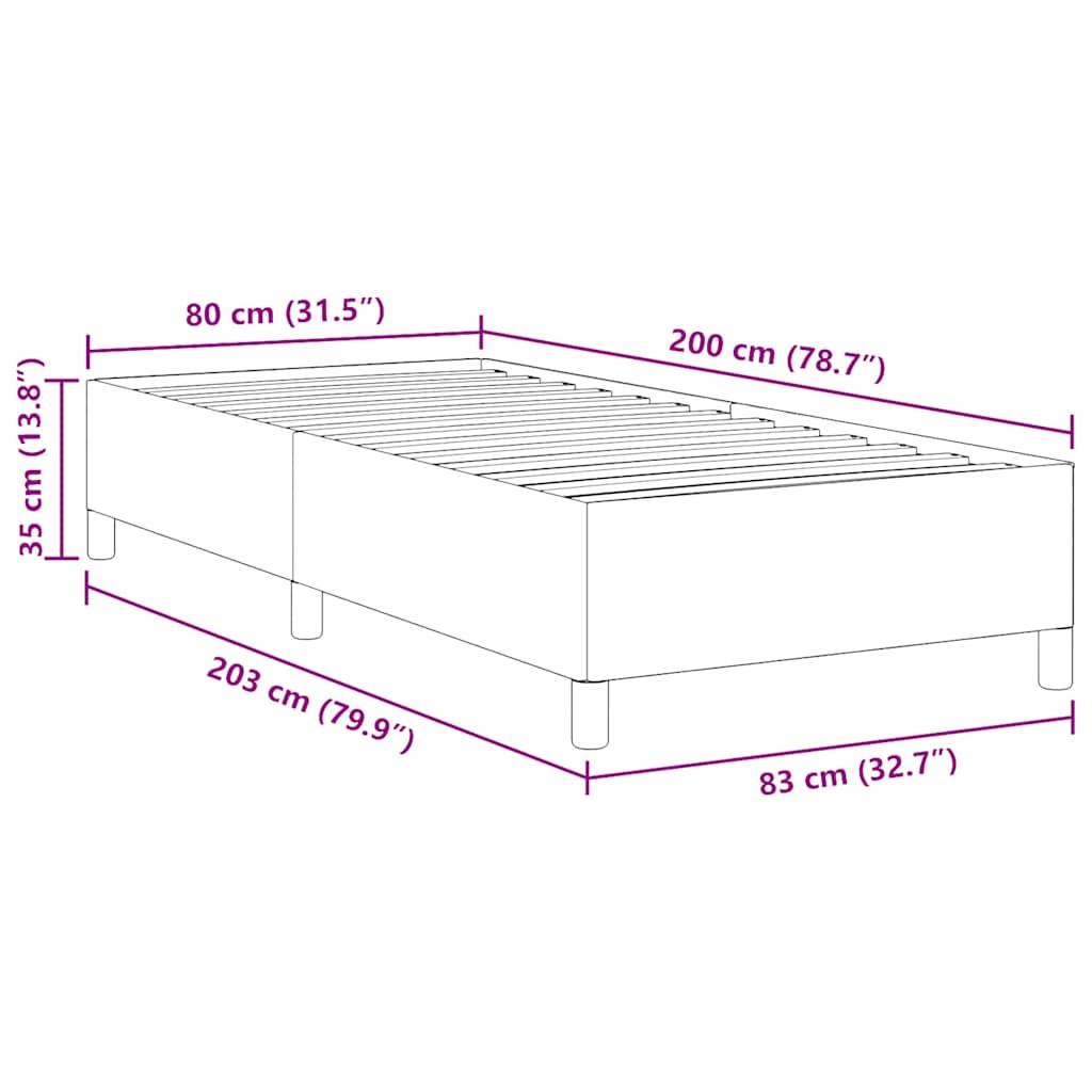 Letto a molle Crema 80 x 200 cm Tessuto in Cords | homemem39