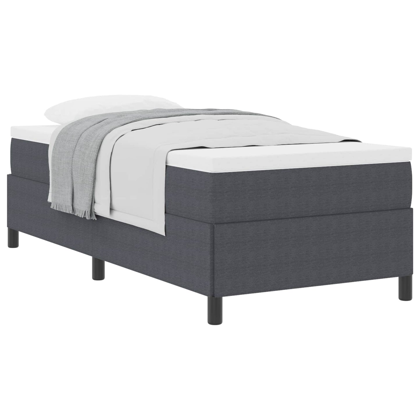 Letto a molle Grigio Scuro 90 x 200 cm Tessuto in Cords | homemem39