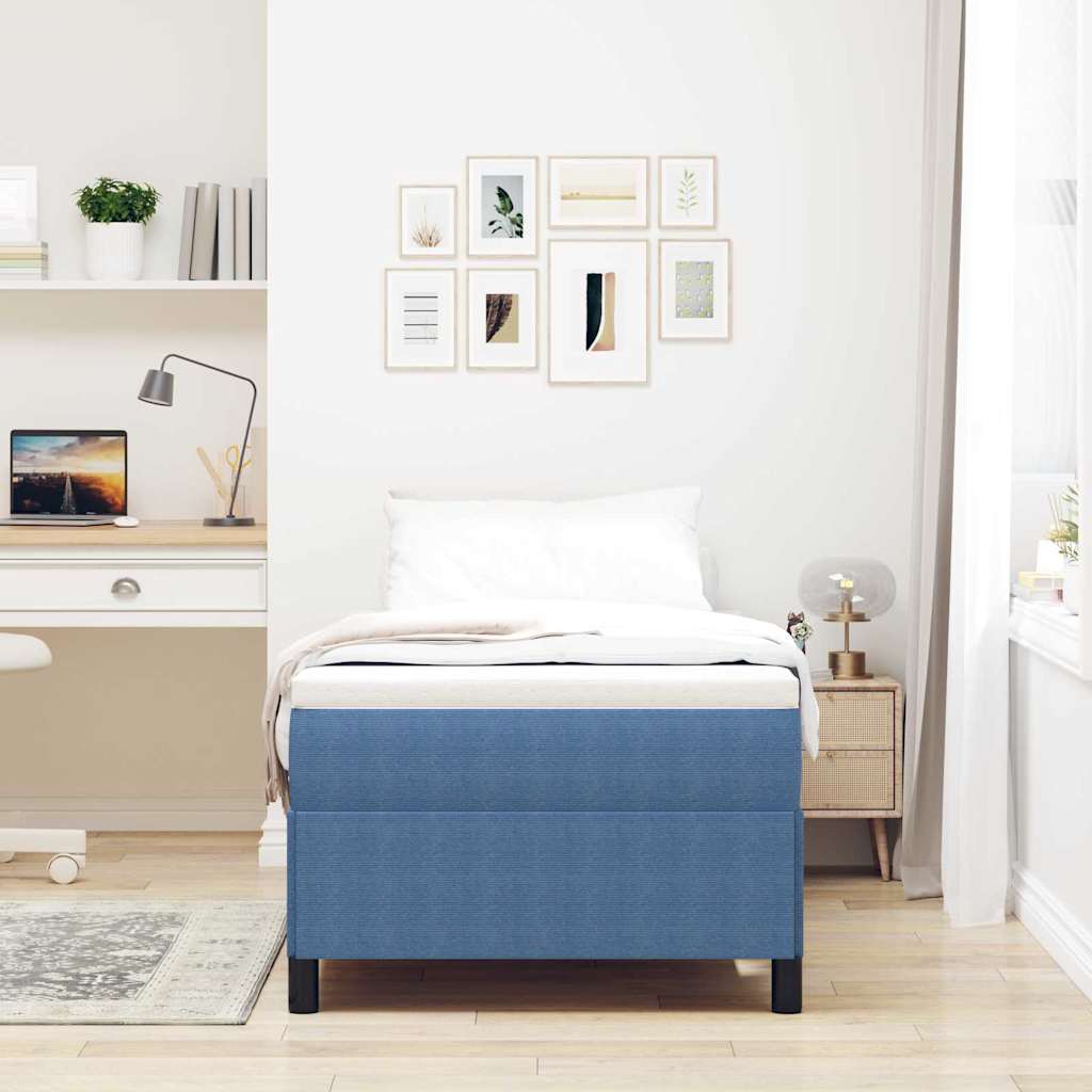 Letto a molle Blu 90 x 200 cm Tessuto in Cords | homemem39