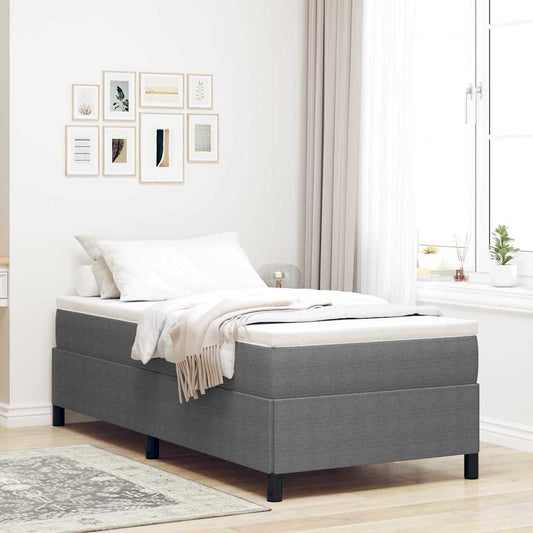 Letto a molle Grigio Chiaro 100 x 200 cm Tessuto in Cords | homemem39