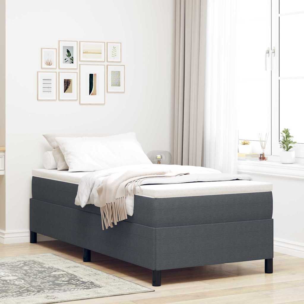 Letto a molle Grigio Scuro 100 x 200 cm Tessuto in Cords | homemem39