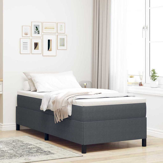 Letto a molle Grigio Scuro 100 x 200 cm Tessuto in Cords | homemem39