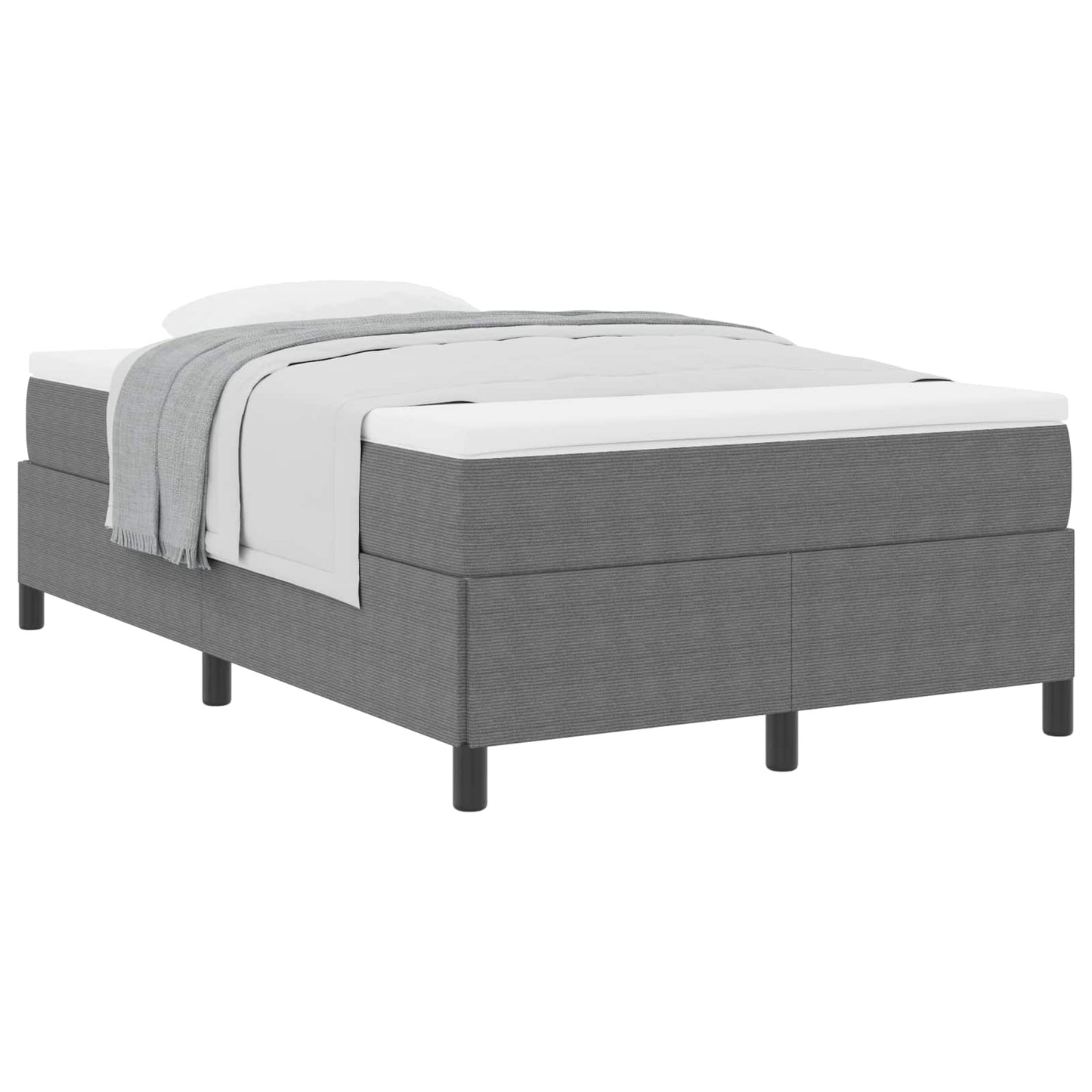 Letto a molle Grigio Chiaro 120 x 190 cm Tessuto in Cords
