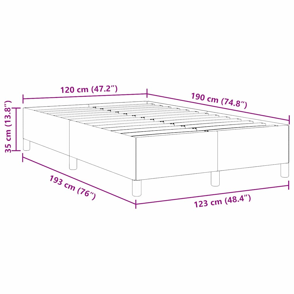 Letto a molle Grigio Chiaro 120 x 190 cm Tessuto in Cords