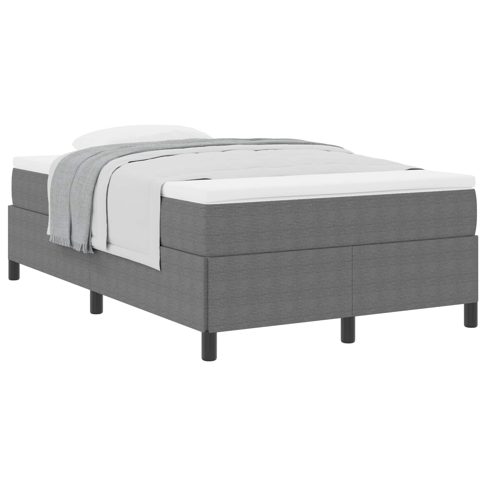 Letto a molle Grigio Chiaro 120 x 200 cm Tessuto in Cords | homemem39