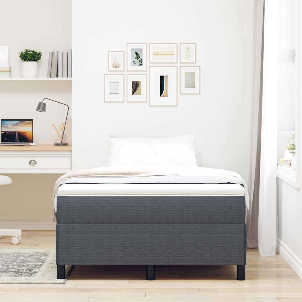 Letto a molle Grigio Scuro 120 x 200 cm Tessuto in Cords | homemem39