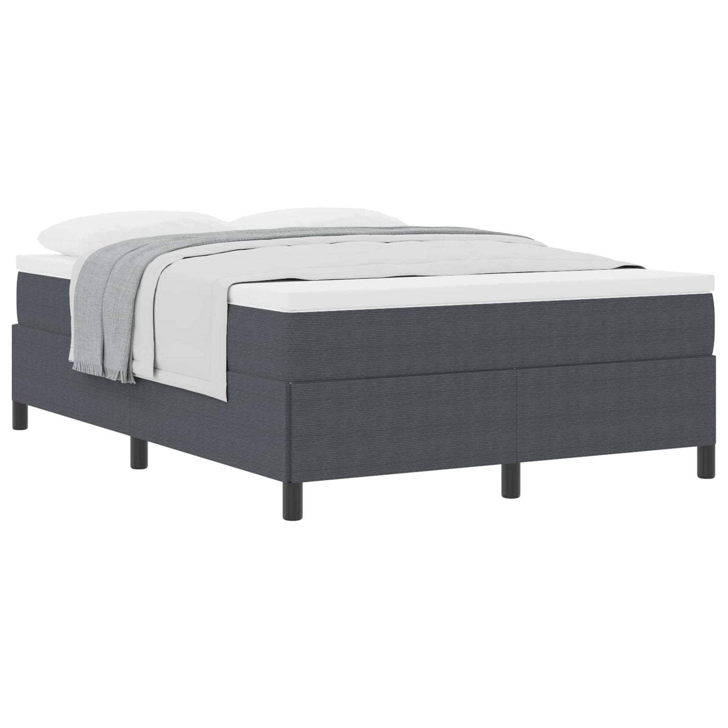 Letto a molle Grigio Scuro 140 x 200 cm Tessuto in Cords | homemem39