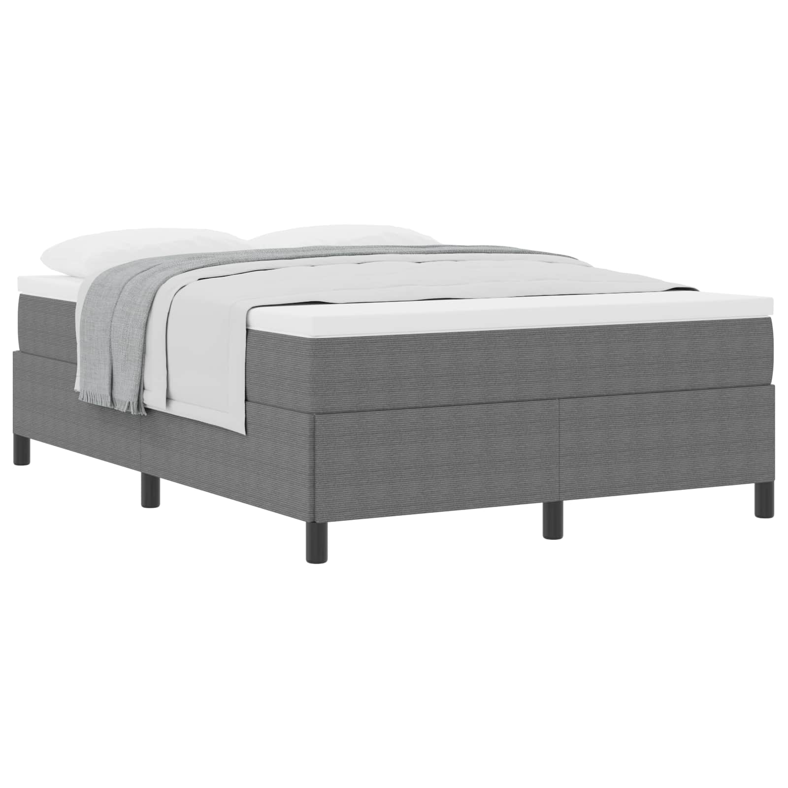 Letto a molle Grigio Chiaro 160 x 200 cm Tessuto in Cords | homemem39