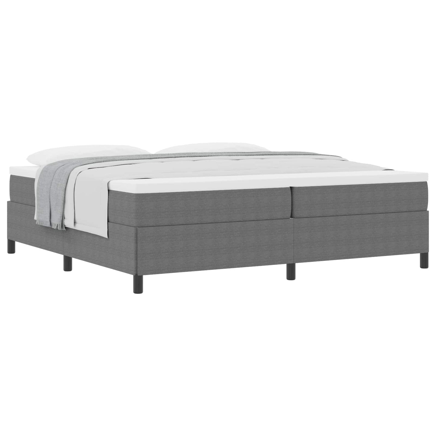 Letto a molle Grigio Chiaro 200 x 200 cm Tessuto in Cords | homemem39