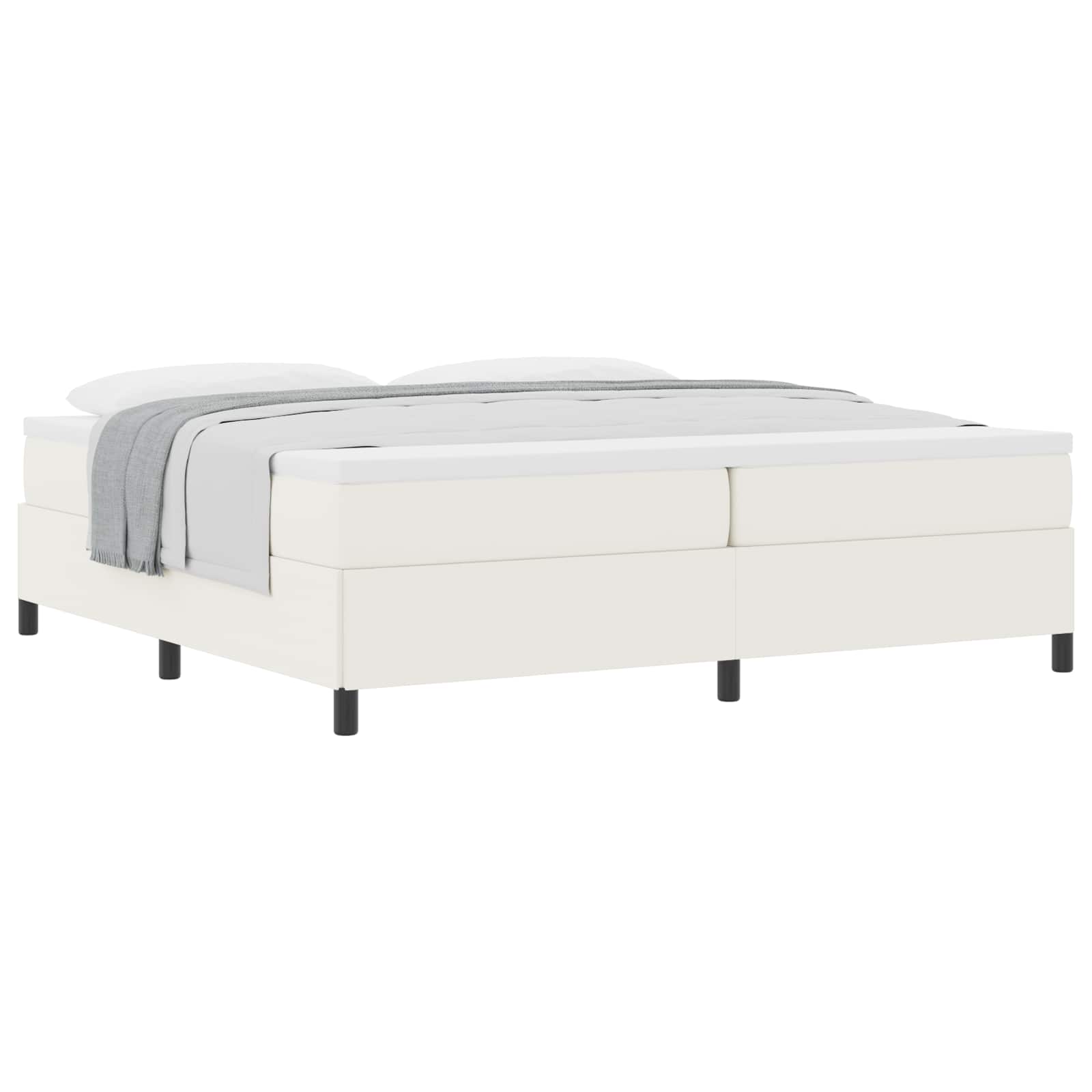 Letto a molle Crema 200 x 200 cm Tessuto in Cords | homemem39
