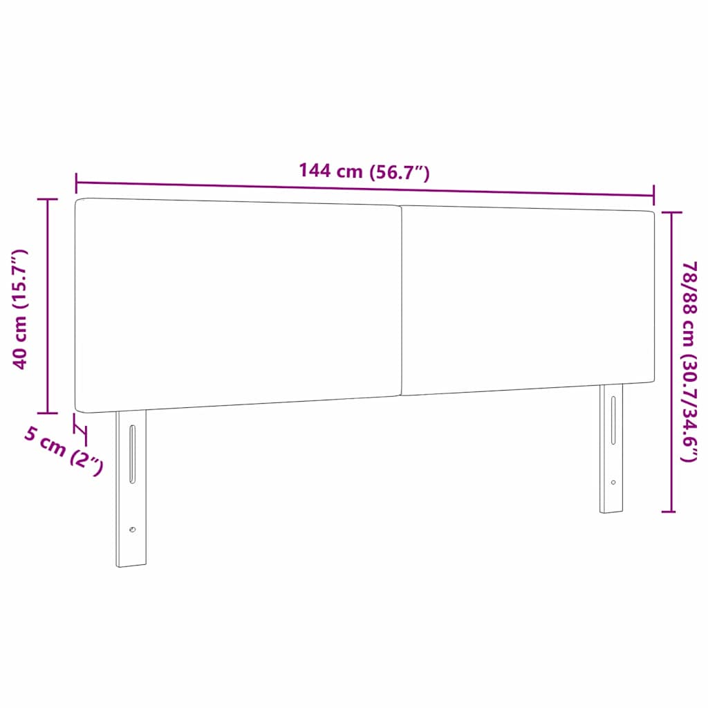 Testiera Grigio chiaro 144 cm Tessuto in Cords | homemem39