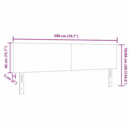 Testiera Verde grigio chiaro 200 cm Tessuto a coste