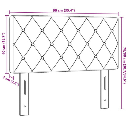 Testiera in Velluto con testiera Nero 90 cm Velluto