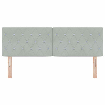 Testiera in Velluto con testiera Grigio chiaro 140 cm Velluto