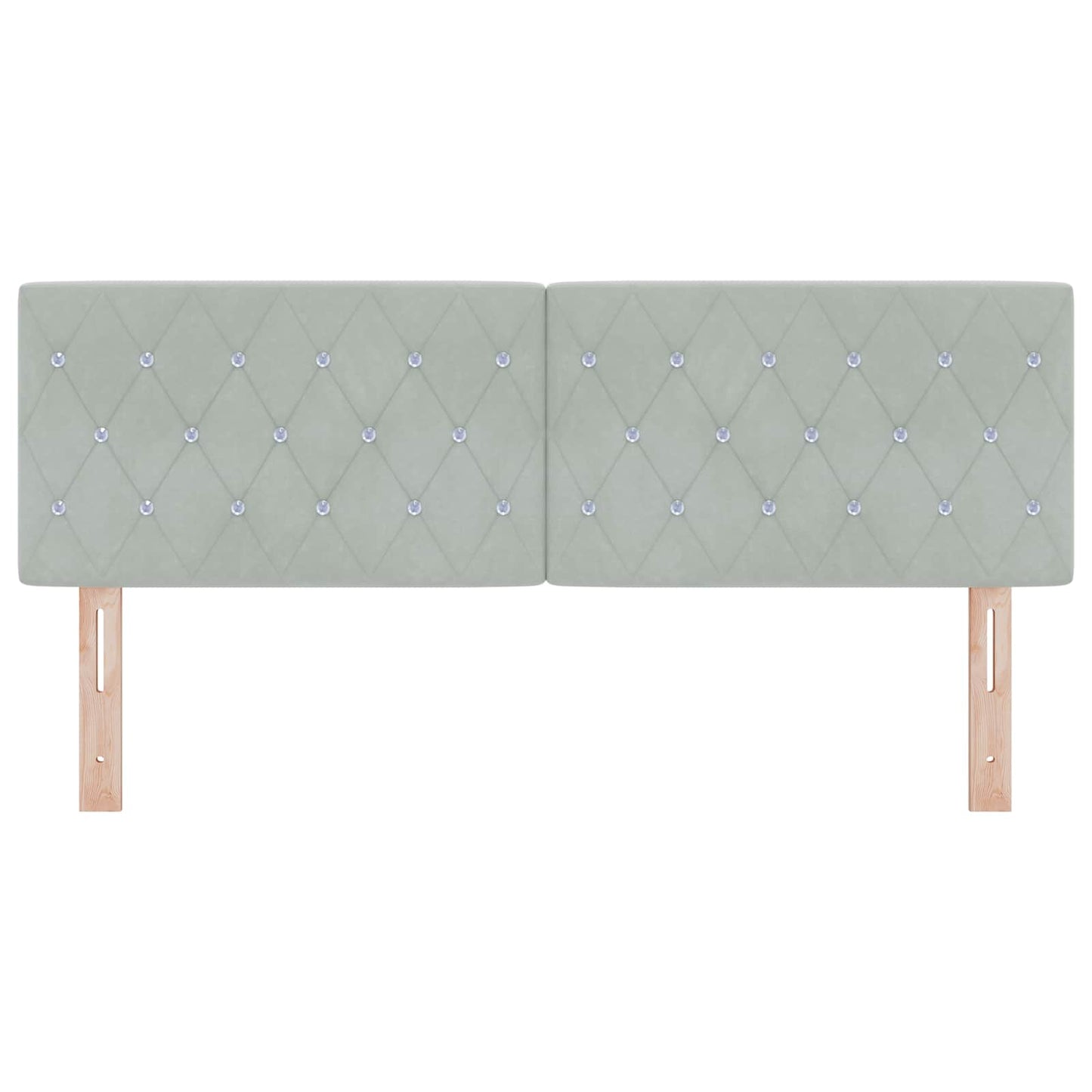 Testiera con testiera Grigio chiaro 144 cm Pelle Sintetica