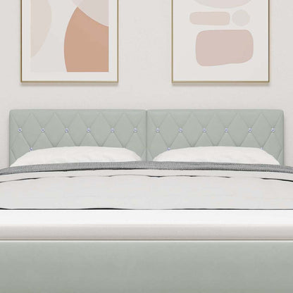 Testiera in Velluto con testiera Grigio chiaro 160 cm Velluto