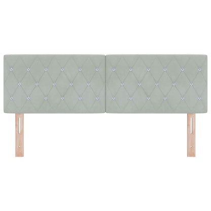 Testiera con testiera Grigio chiaro 160 cm Pelle Sintetica